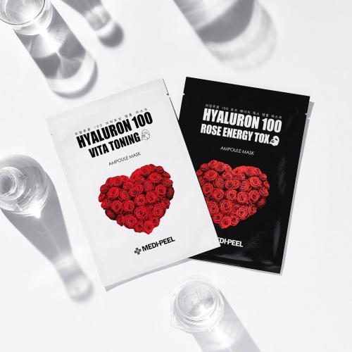 MEDIPEEL �������� ����� � ����� � ������������ ��������,  Hyaluron rose energy tox ampoule mask ���� 2