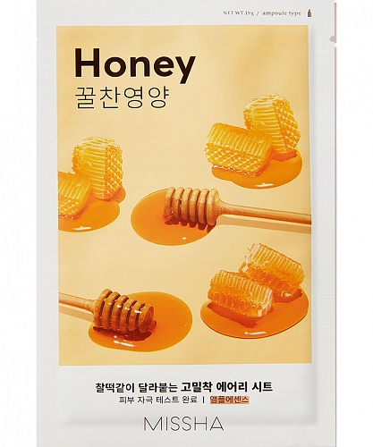 Missha Тканевая маска для лица с мёдом, Airy Fit Sheet Mask Honey