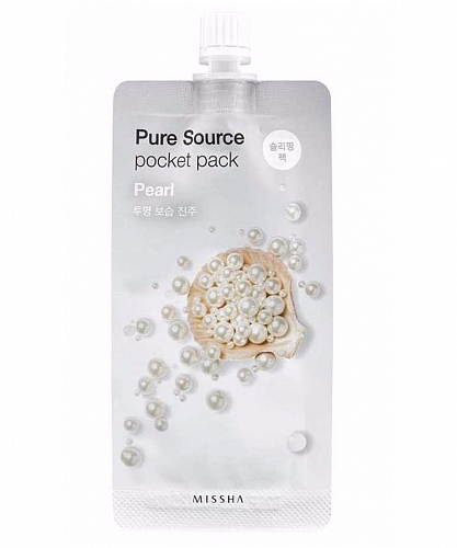 Missha Ночная маска для лица с жемчугом 10 мл  Pure source pocket pack pearl