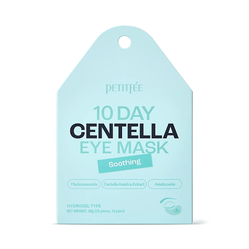 Petitfee Гидрогелевые патчи с центеллой азиатской, 10 пар  10 Day Centella Eye Mask – Soothing