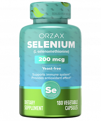[Турция] Orzax Селен премиум капсулы 200 мкг, 180 шт  Selenium Dietary Supplement