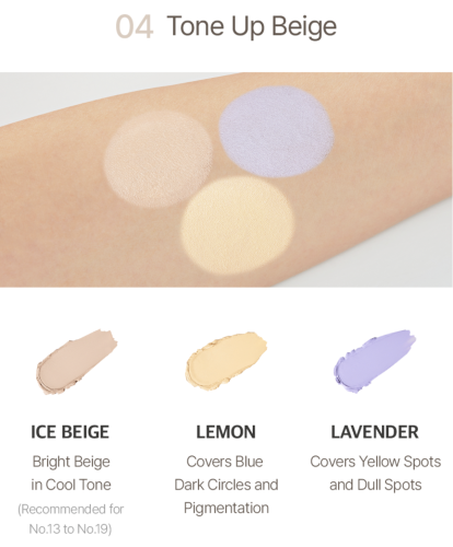 The SAEM Палетка кремовых консилеров-корректоров, оттенок 04 Tone Up Beige, Cover Perfection Triple Pot Concealer фото 4