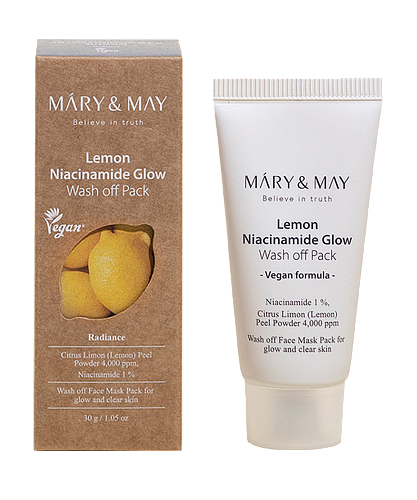 Mary&May Очищающая глиняная маска с лимоном и ниацинамидом (мини)  Lemon Niacinamide Glow Wash Off Pack Mini