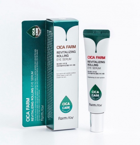FarmStay Сыворотка-роллер для век с центеллой  Cica farm revitalizing rolling eye serum фото 2