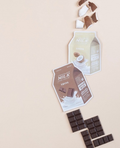 A'pieu Тканевая маска с шоколадом и молочными протеинами Milk one-pack chocolate фото 4
