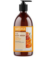Naturia     ,     Pure body wash honey & white lily