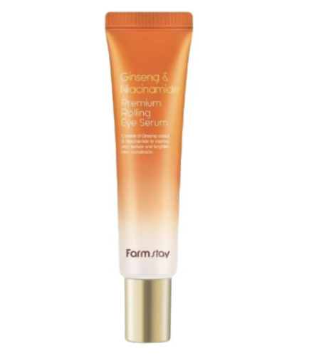 FarmStay ���������-������ ��� ��� � ��������� � ������������, Ginseng&Niacinamide Premium Rolling Eye Serum