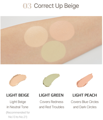 The SAEM   -,  03 Correct Up Beige, Cover Perfection Triple Pot Concealer  4