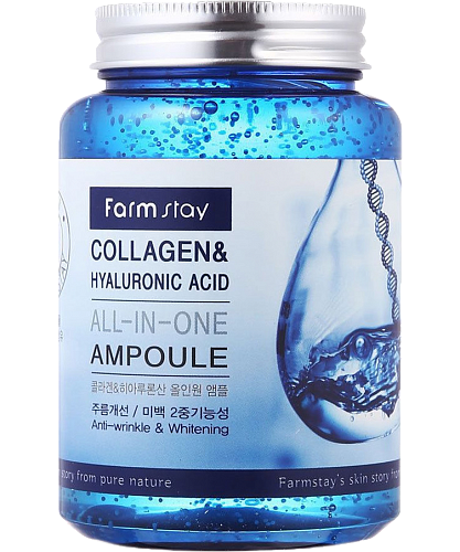 FarmStay Сыворотка с коллагеном многофунциональная  Collagen & hyaluronic acid all-in-one ampoule