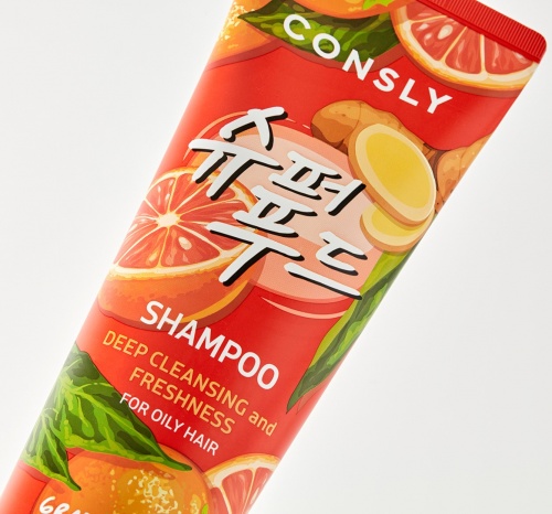 Consly         Grapefruit + ginger shampoo deep cleansing and freshness  4
