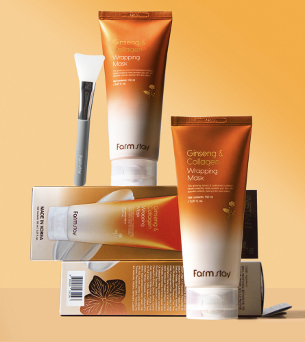 FarmStay �������������� �����-����� � ��������� � ����������, Ginseng&Collagen Wrapping Mask ���� 2
