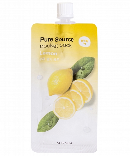 Missha Ночная маска для лица с лимоном  Pure source pocket pack lemon