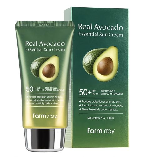 FarmStay       Real Avocado Essential Sun Cream SPF50+ PA++++  2