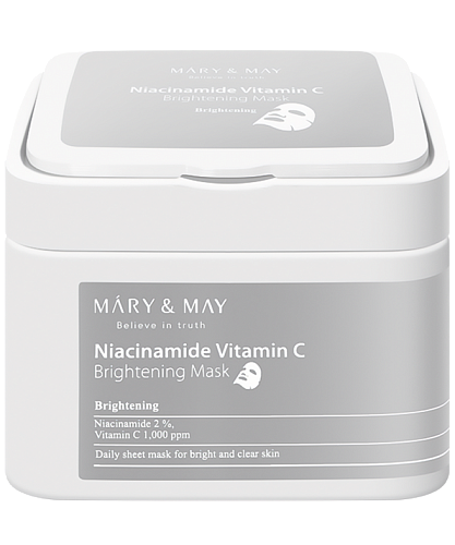 Mary&May Набор тканевых масок с витамином С и ниацинамидом 30 шт  Niacinamide Vitamin C Brightening Mask