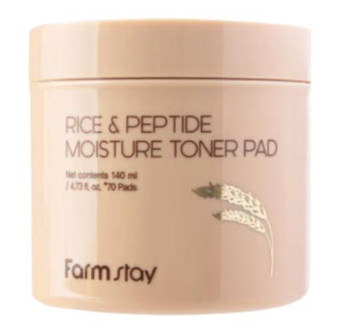 FarmStay -     , 70 , Rice&Peptide Moisture Toner Pad