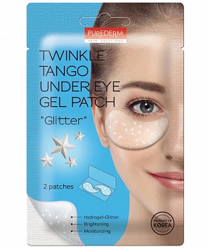 Purederm Гидрогелевые патчи с блёстками и звёздочками 1 пара  Twinkle tango under eye gel patch ‘glitter’