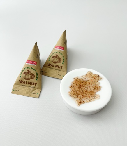 Purederm Скраб для тела с грецким орехом пирамидка  Exfoliating body scrub walnut фото 3