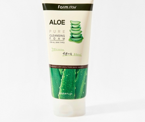 FarmStay Пенка для умывания с алоэ  Aloe pure cleansing foam фото 3