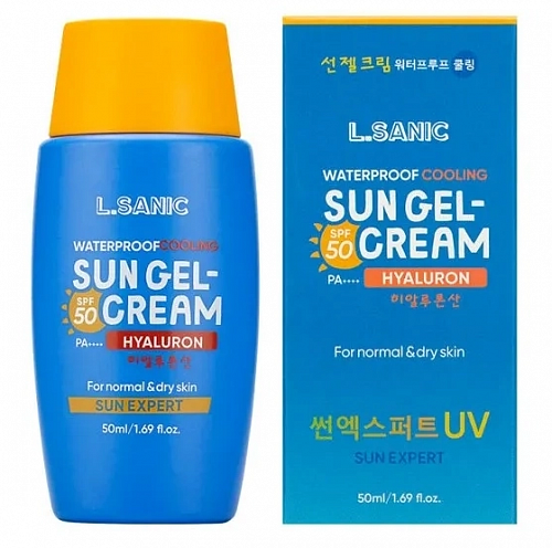 L.Sanic Водостойкий солнцезащитный гель-крем с гиалуроновой кислотой  Sun Expert Hyaluronic Acid Waterproof Cooling Sun Gel-Cream SPF50 PA++++