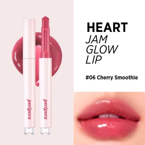 Peripera  -  ,  06 Cherry Smoothie, Heart Jam Glow Lip  4