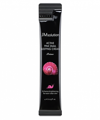JMsolution Ночной крем для лица с муцином улитки (в саше)  Active Pink Snail Sleeping Cream Prime