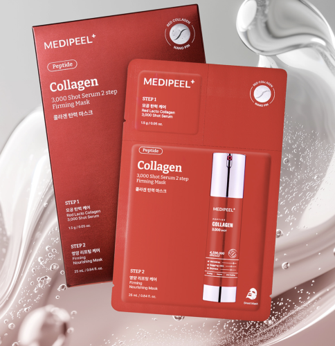 MEDIPEEL ���������� �������� ����� � �����������, ���� � ����������, Red Lacto Collagen 3000 Shot Serum 2 Step Mask ���� 3
