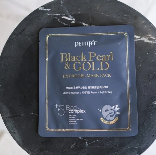 Petitfee       Black pearl & gold hydrogel mask pack  2