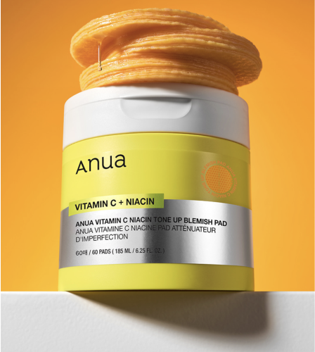 Anua Тонизирующие пэды с витамином С и ниацинамидом, 60 шт, Vitamin C Niacin Tone Up Blemish Pad фото 2 Anua Тонизирующие пэды с витамином С и ниацинамидом, 60 шт, Vitamin C Niacin Tone Up Blemish Pad фото 2