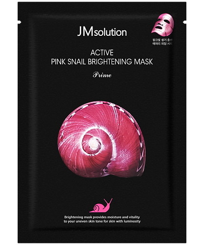 JMsolution Тканевая маска с муцином улитки  Active pink snail brightening mask prime