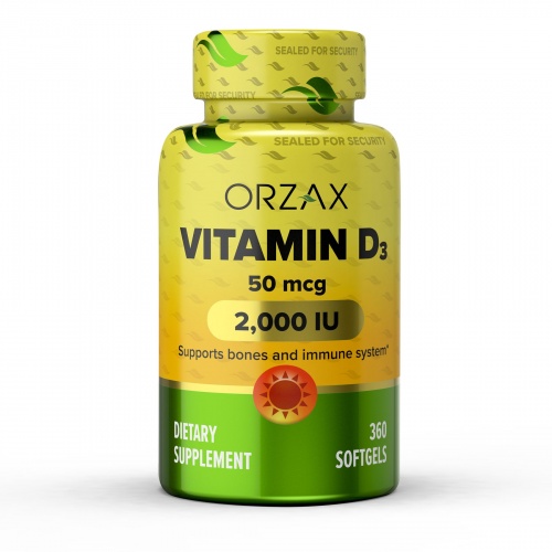 [] Orzax  D3 2000 .  -, 360   Vitamin D3 2000 IU, 50 mcg 360 Mini Softgel  5