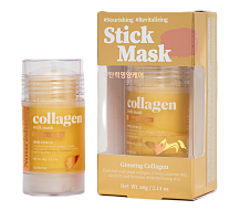 GLAMFOX �������� �����-���� � ���������� � ���������, Ginseng Collagen Stick Mask