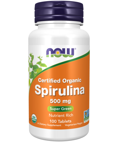 [���] Now Foods ������� ��������� 500 ��, 100 ��������, Certified Organic Spirulina Super Green 500 mg 100 tablets