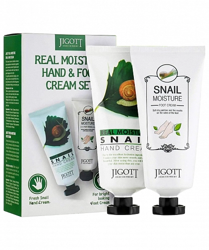 Jigott Набор крем для рук + крем для ног  Real moisture hand & foot cream set