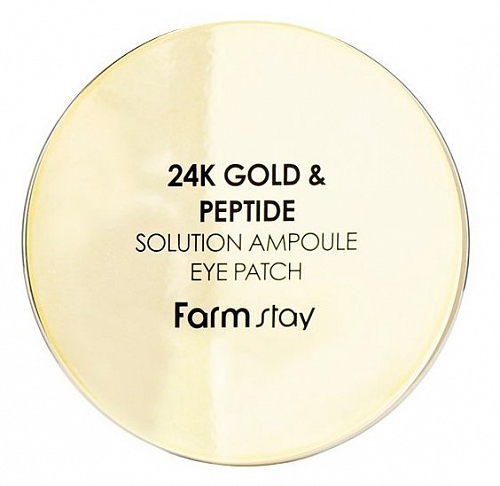 FarmStay Гидрогелевые патчи с золотом и пептидами  24K Gold & peptide solution ampoule eye patch