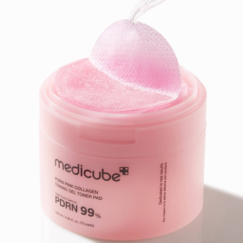 medicube ������� �����-���� � ���� � ����������, 70 ��, PDRN Pink Collagen Toning Gel Toner Pad ���� 3