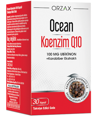 [Турция] Orzax Добавка Коэнзим Q10 (Убихинон), 30 капсул  Coenzyme Q10 Ubiquinone 30 capsules