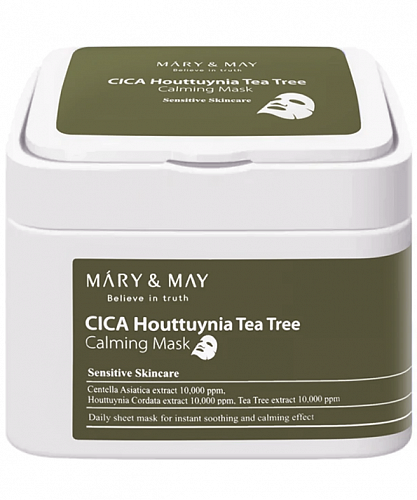 Mary&May Набор тканевых масок с центеллой азиатской 30 шт  Cica Houttuynia Tea Tree Calming Mask