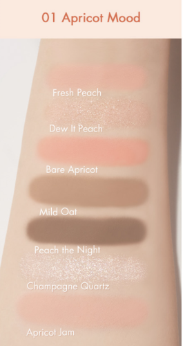 Rom&nd      ,  01 Apricot Mood, Bare Layer Palette  4