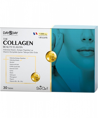 [Турция] Day2Day Таблетки с коллагеном и эластином 30 шт  The collagen beauty elastin 30 tablet