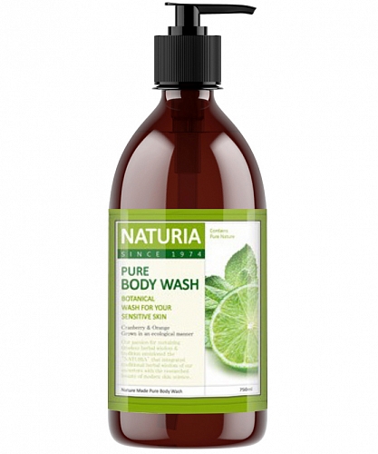 Naturia        750   Pure body wash wild mint & lime