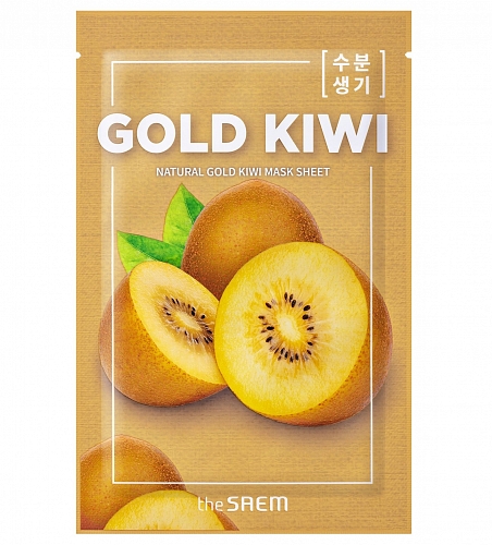 The SAEM Тканевая маска для лица с жёлтым киви (улучшение цвета лица)  Natural Gold Kiwi Mask Sheet