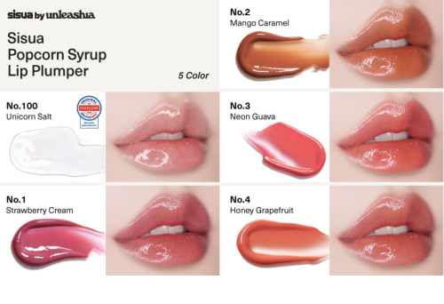 Unleashia �����-������� ��� ��� � �����������, ������� �100 Unicorn Salt, Sisua Popcorn Syrup Lip Plumper ���� 4
