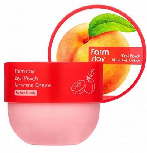 FarmStay Крем для лица и тела с персиком  Real peach all-in-one cream