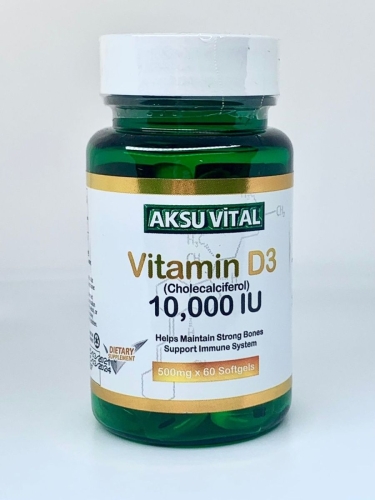 [] AksuVital   D3   10000 IU, 60 , Vitamin D3 Cholecalciferol 500mg 10000 IU  5