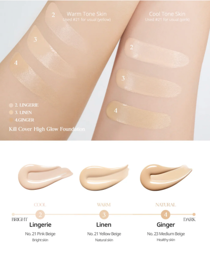 CLIO      ,  2-BP Lingerie, Kill Cover High Glow Foundation  4