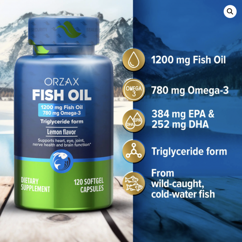 [] Orzax     1200 , 120   Fish Oil Dietary Supplement  6