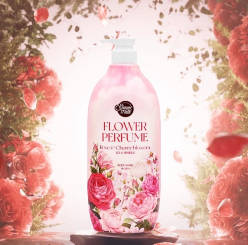 Shower Mate       , Flower Perfume Rose&Cherry Blossom Body Wash  2