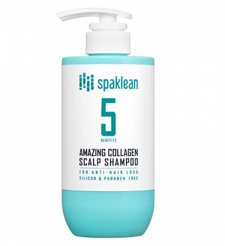 Spaklean Профессиональный шампунь для волос с коллагеном  Amazing collagen scalp shampoo