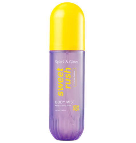 Spark&Glow Спрей-мист для тела и волос с ароматом соленой карамели, Sweet Rush Purple Toffee Body Mist Spark&Glow Спрей-мист для тела и волос с ароматом соленой карамели, Sweet Rush Purple Toffee Body Mist