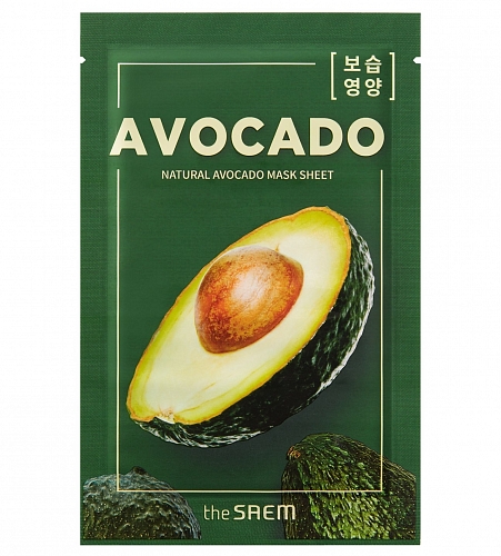 The SAEM Тканевая маска для лица с авокадо (питательная) Natural Avocado Mask Sheet